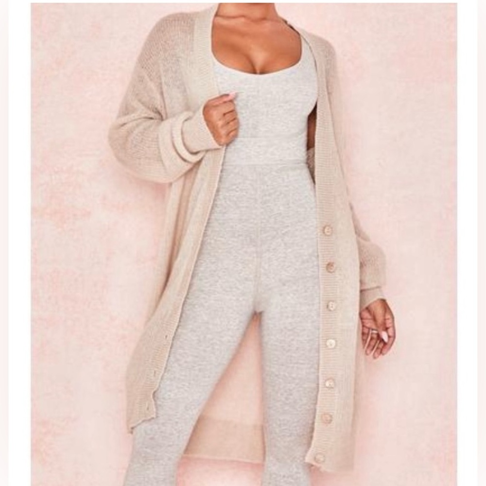 NWOT House of CB Loisette beige mohair Oversized Cardigan